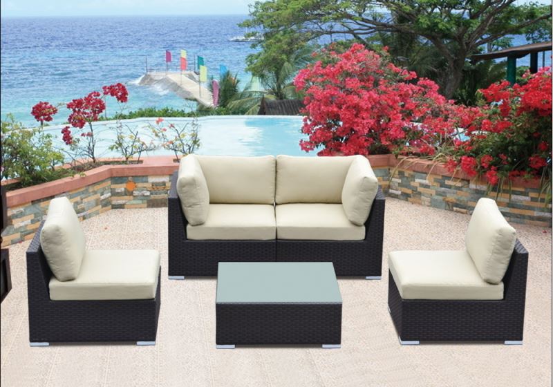 Outdoor Wicker Furniture 4pc Factory Direct Rattan Wicker Settee Sofa